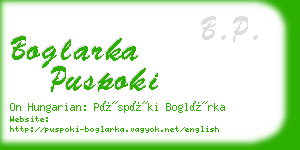 boglarka puspoki business card